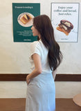 Zendua Open Collar Neck Short Sleeve Knit