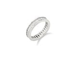 Essence Silver (W) Channel Baguette Tennis Ring White