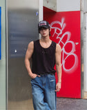 Triple Stud Ribbed Sleeveless Top