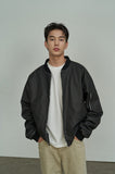 Overfit Washed Leather Bomber Jumper