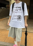 Flowing Lettering Printing Short Sleeve T-shirt