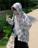 Dyosu Summer Check Hood Wind Jumper