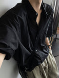 Matte Black Linen Short Sleeve Shirt