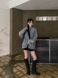 From Two Way Washing Vintage Knit Zip-up