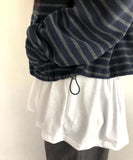 Gien Stripe Button Hooded T-shirt
