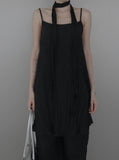 Riru Wrinkle Scarf Sleeveless One Piece