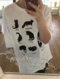 [unisex] Donay Cat Printing Over Short Sleeve Tee