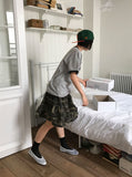 DOUBLE FRILL CAMO SKIRT
