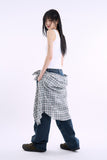 Origin linen over check shirt