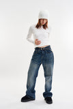 Sutton washed boot cut denim pants