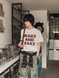Make lettering print short sleeve t-shirt