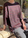 [Unisex] Felid Pigment Stripe Short Sleeve Tee