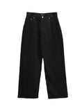 Poble Embroidered Patch Rivet Cotton Pants