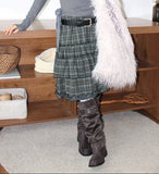 CHECK TIERED FRILL SKIRT