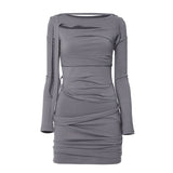 Asymmetrical Draped Long Dress