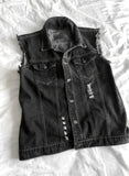 Black Denim Damage+ Sleeveless Denim Jacket