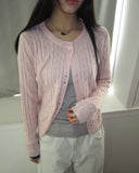 Linwoo punching button knit cardigan