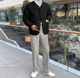 Dion brushed semi-wide slacks