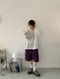 Mimyu check banding nylon Bermuda pants