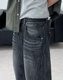 Carton linen-like washed denim pants