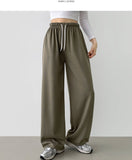 Color Banding Long Wide Training Pants