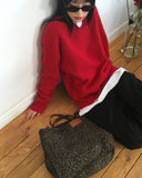 Kinshu cozy Abang fit V-neck nit