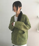 [MADE] Shavel thick bocashi overfit brush winter knit cardigan