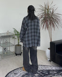 Lau Cutting Flannel Checkered Shirt
