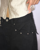 Benon Star Rivet Wide Cotton Pants