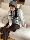 Poku lettering long angora knit