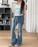 Tense Span Low Bootcut Denim Pants