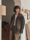 Desert washed denim trucker jacket