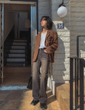 Belly loose fit suede jacket