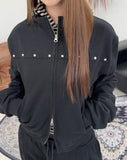 Tupel Rivet Crop Zip-Up
