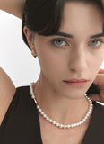 H edition Silver(Y) White Pearl Bead Necklace 8mm