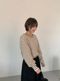 Pushio Stripe V-Neck Knit
