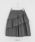 Verpan Frill Banding Midi Skirt