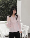 Lajeun Low Rise Slit Cotton Bootcut Pants