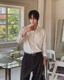Soban epaulet crop long sleeve shirt