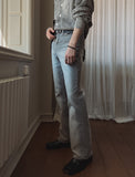 Straight brush washed bootcut denim