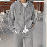 Scent brushed loose fit hood zip-up set