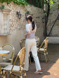 Haibeul Cotton Wide Banding Denim Pants
