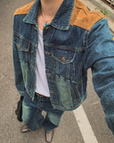 Morgan Corduroy Patch Wide Denim Pants