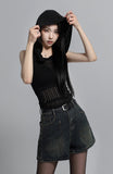 Belt Retro Patch Shorts