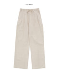 Chid two-tuck linen banding pants