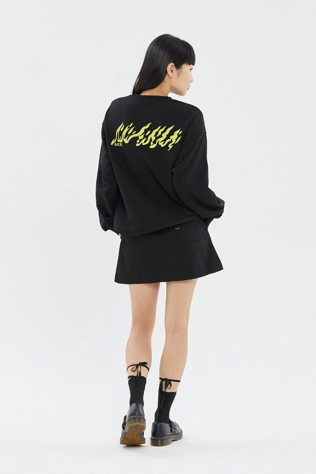 ★2023FW新作★ROMANTIC CROWN★BLAZE LOGO CREWNECK ROMANTIC CROWN (ロマンティック クラウン) - ブレイズロゴ