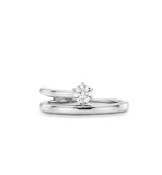 Essence Silver (W) Lab Diamond Coil Ring 0.3CT