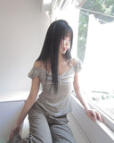 Swen Check Halter Blouse