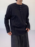 Front button henley neck basic T-shirt