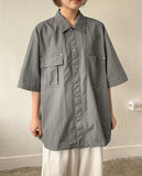 [Unisex] Kiln Rivet Pocket Nylon Short Sleeve Shirt